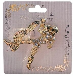 3/$25 Chloe Accessory Gold Tone Aquarius Zodiac Water Bearer Pin Brooch